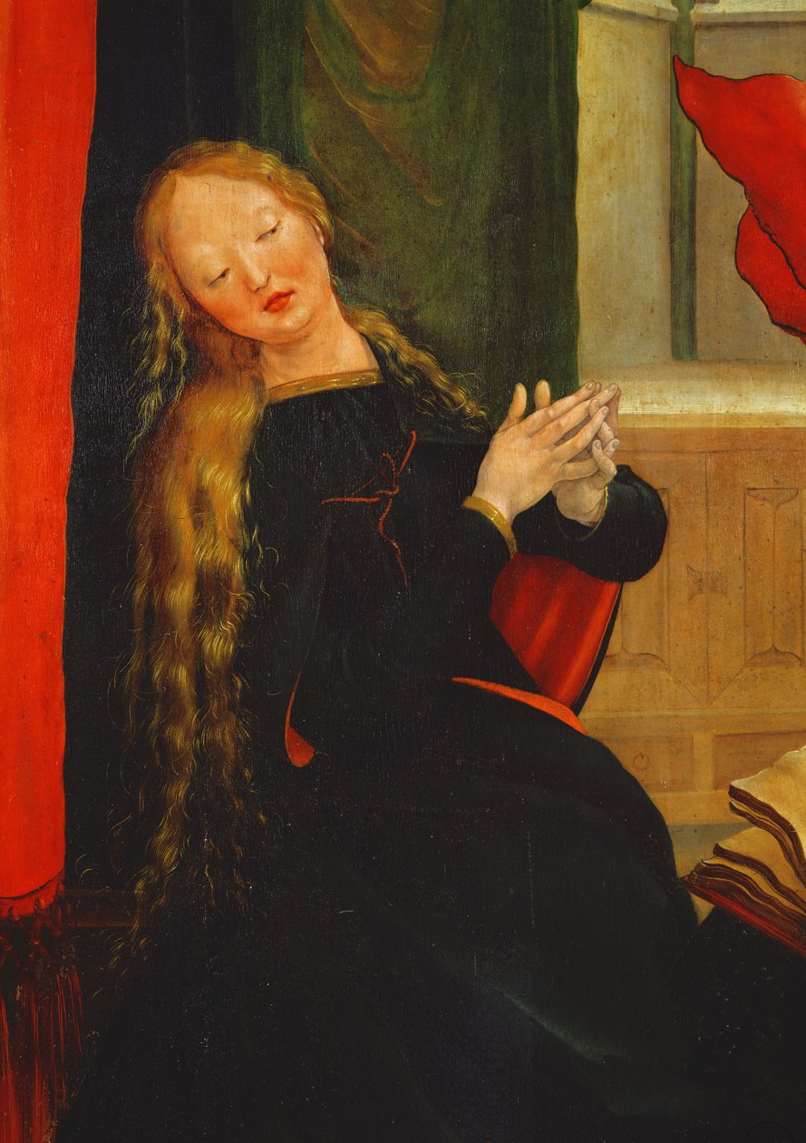 تفاصيل البشارة للسيدة مريم من مذبح ايزنهايم. الجناح الخارجي ، c.1512-16 ، زيت على لوحة بواسطة ماتياس جرونوالد