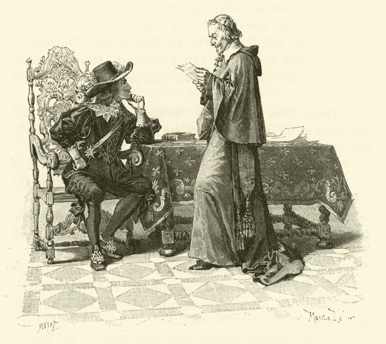 Illustration for The Three Musketeers (engraving) بواسطة موريس ليلوار