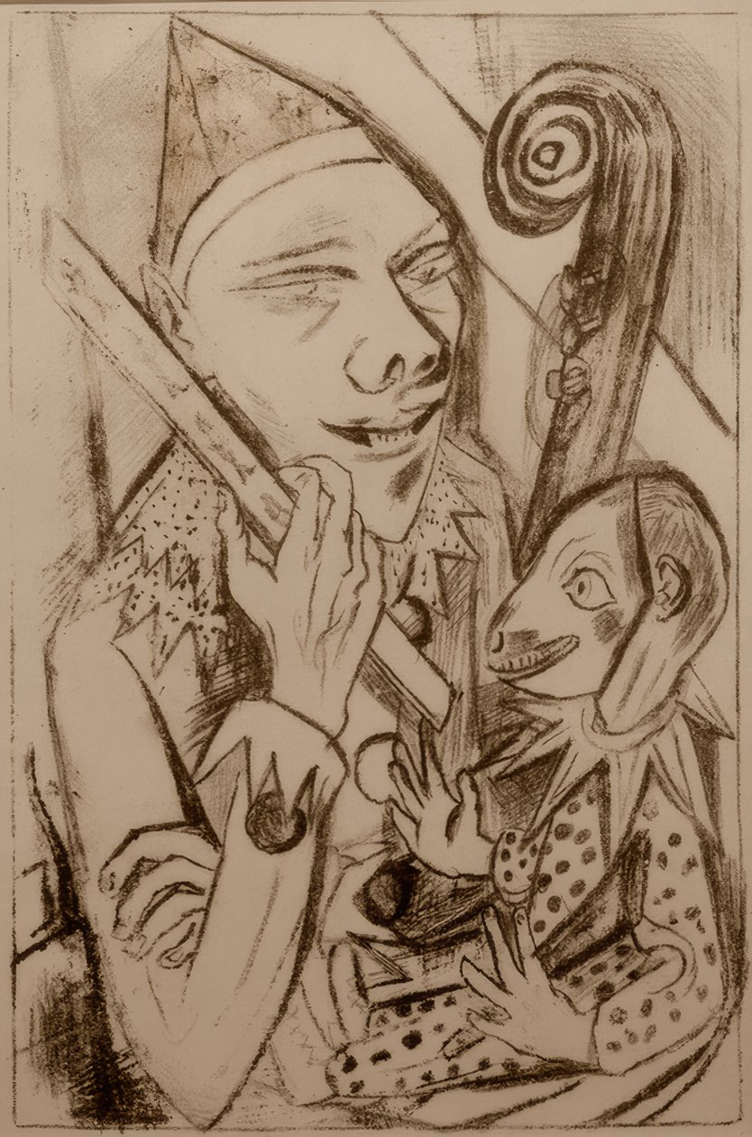 Pierrot mit Maske بواسطة ماكس بيكمان