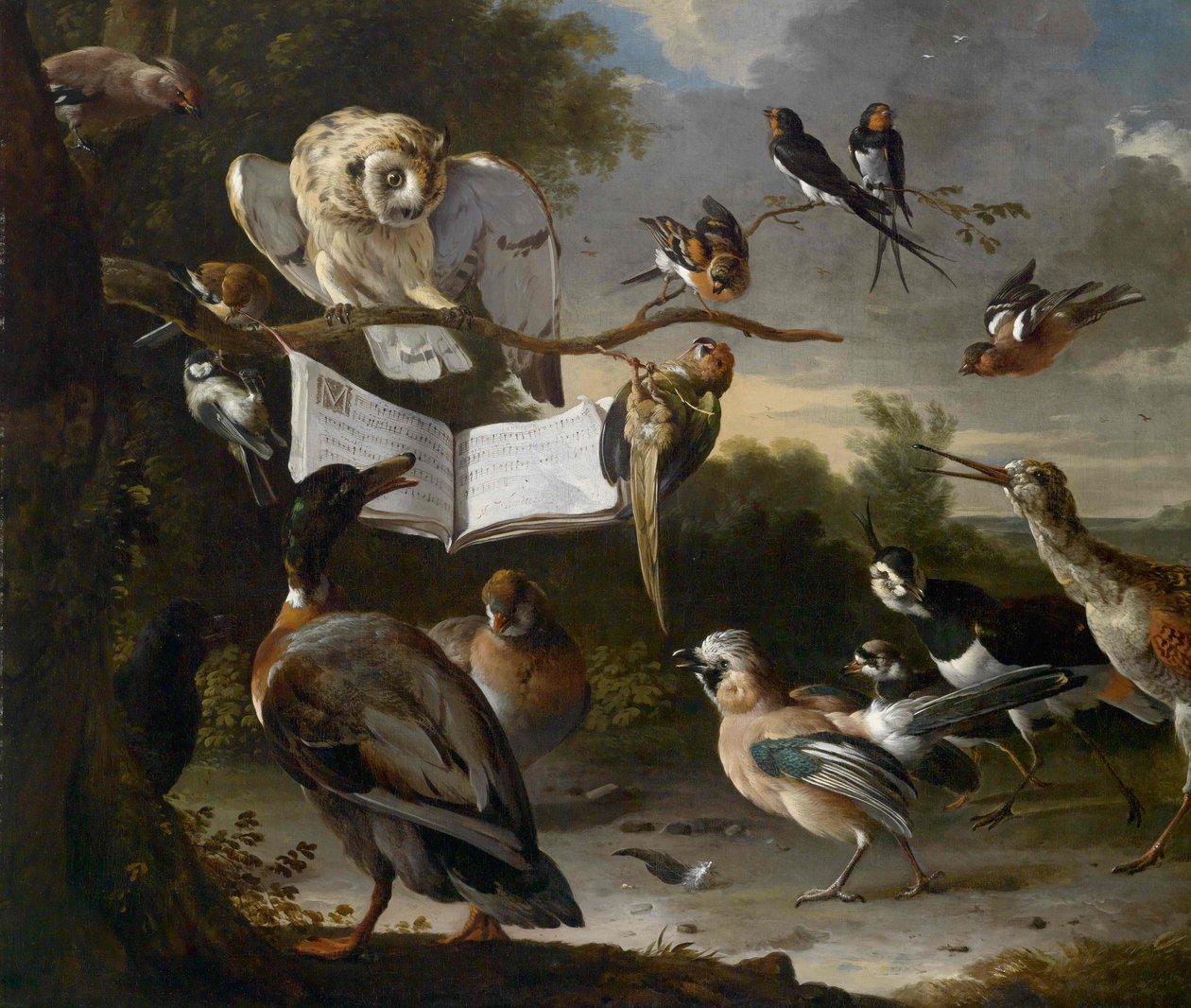 حفلة الطيور بواسطة Melchior de Hondecoeter