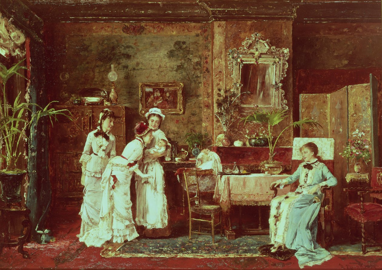 زيارة لأم جديدة 1879 بواسطة ميهالي مونكاسي