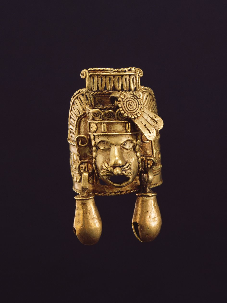 خاتم مع إله الريح Ehecatl (ذهب) بواسطة Mixtec