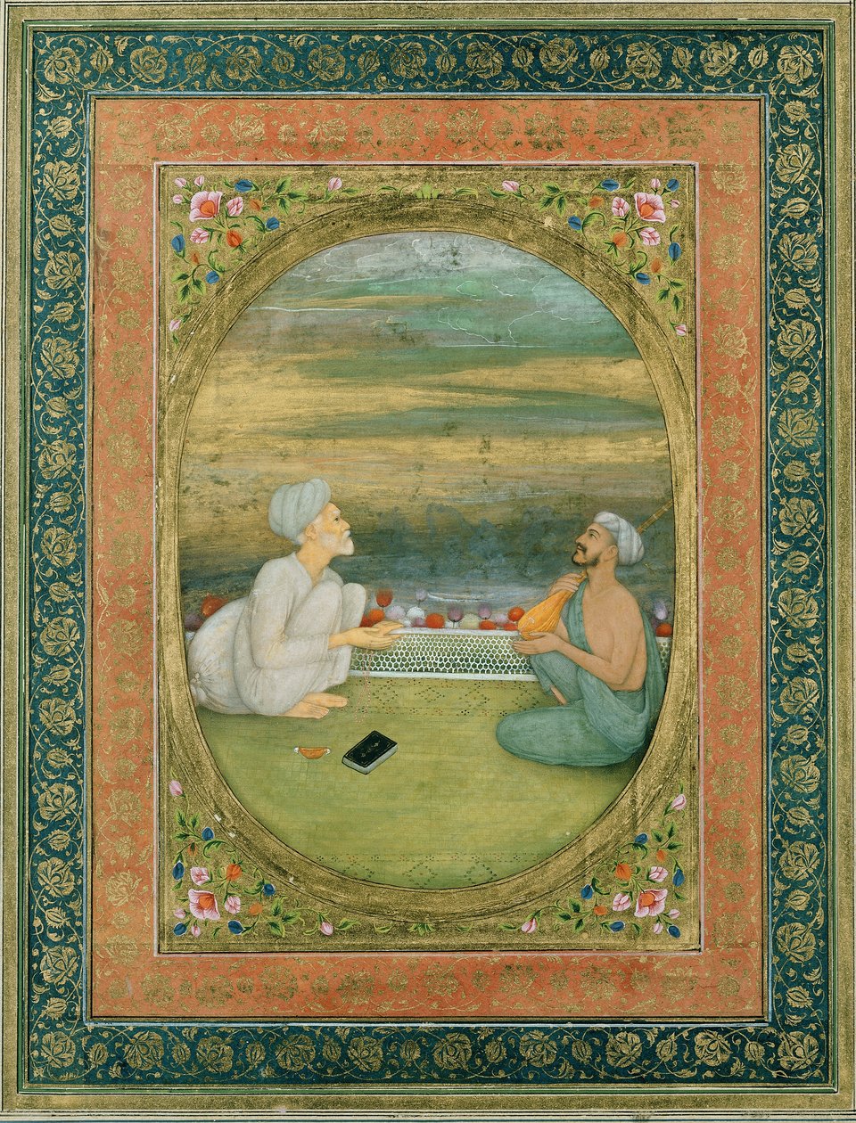 الملا والموسيقي ، 1640-1650 بواسطة مدرسة موغال