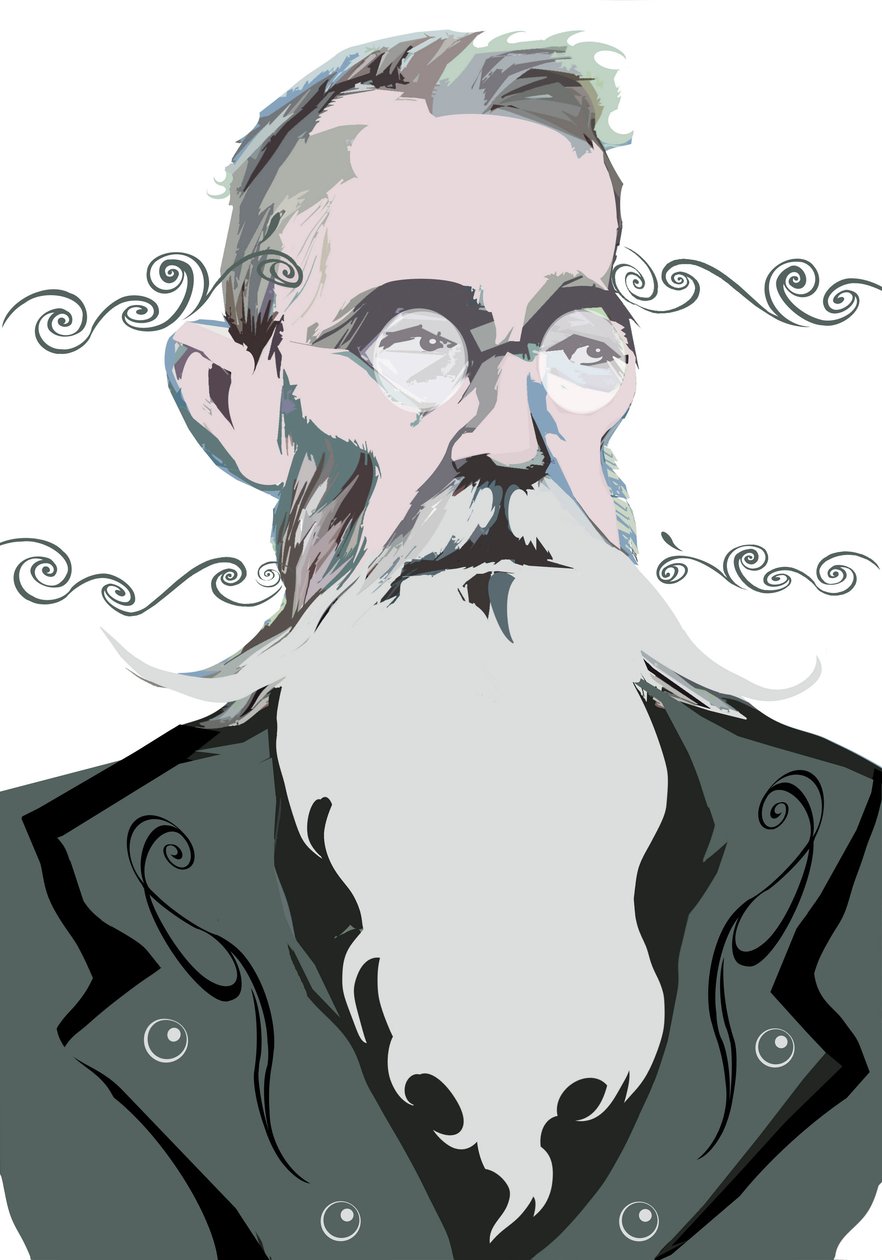 نيكولاي ريمسكي كورساكوف ، ملحن روسي (1844-1908) ، نسخة بيانية ملونة لصورة الملف ، 2006-2010 من نيل أوزبورن بواسطة نيل أوزبورن