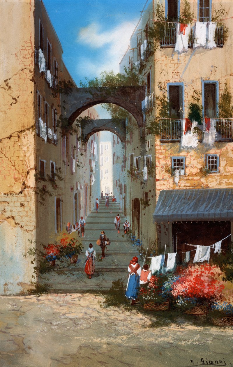 View of Naples (gouache) بواسطة مدرسة نابولي