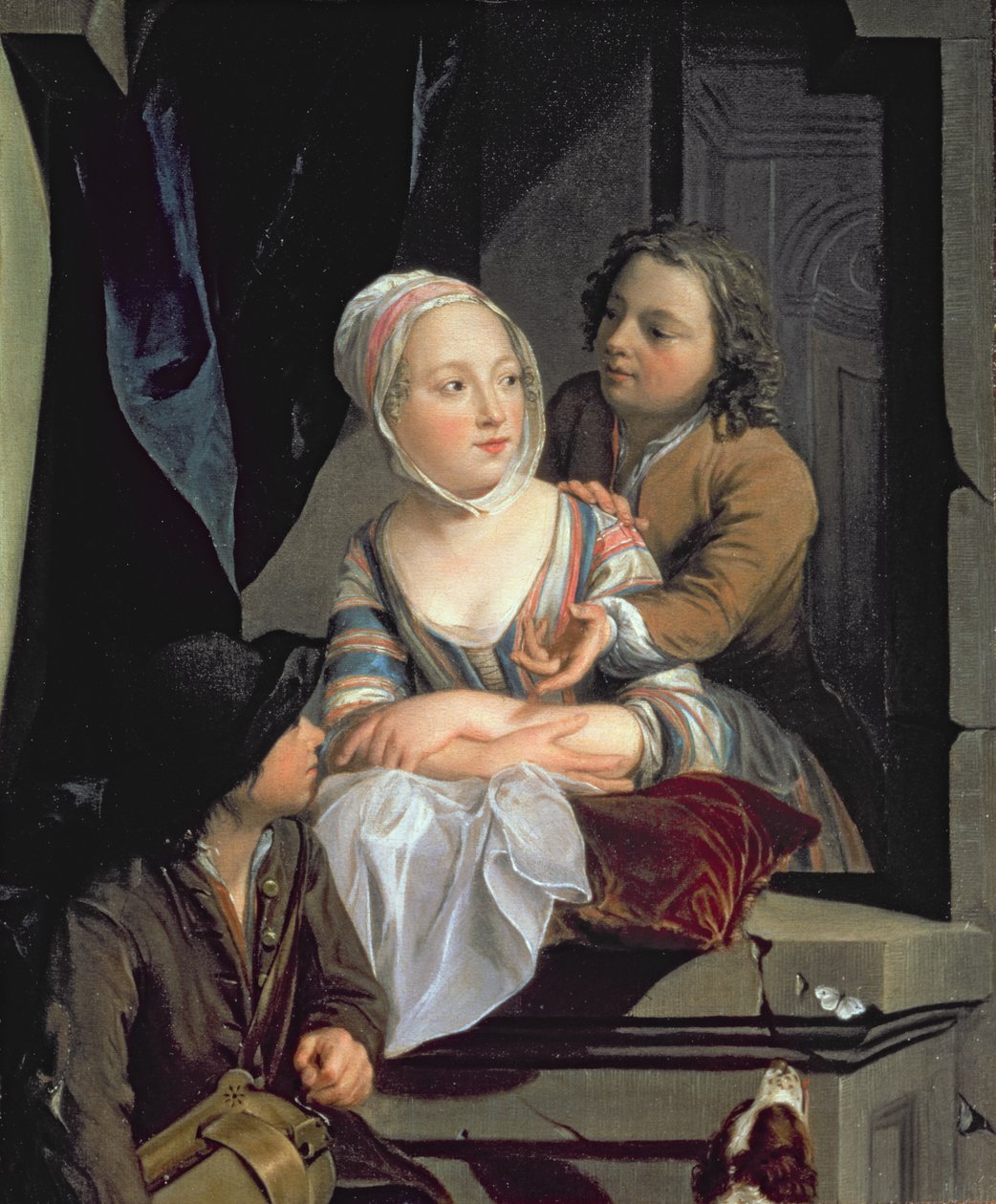 عشاق عند النافذة بواسطة Nicolaes Verkolje