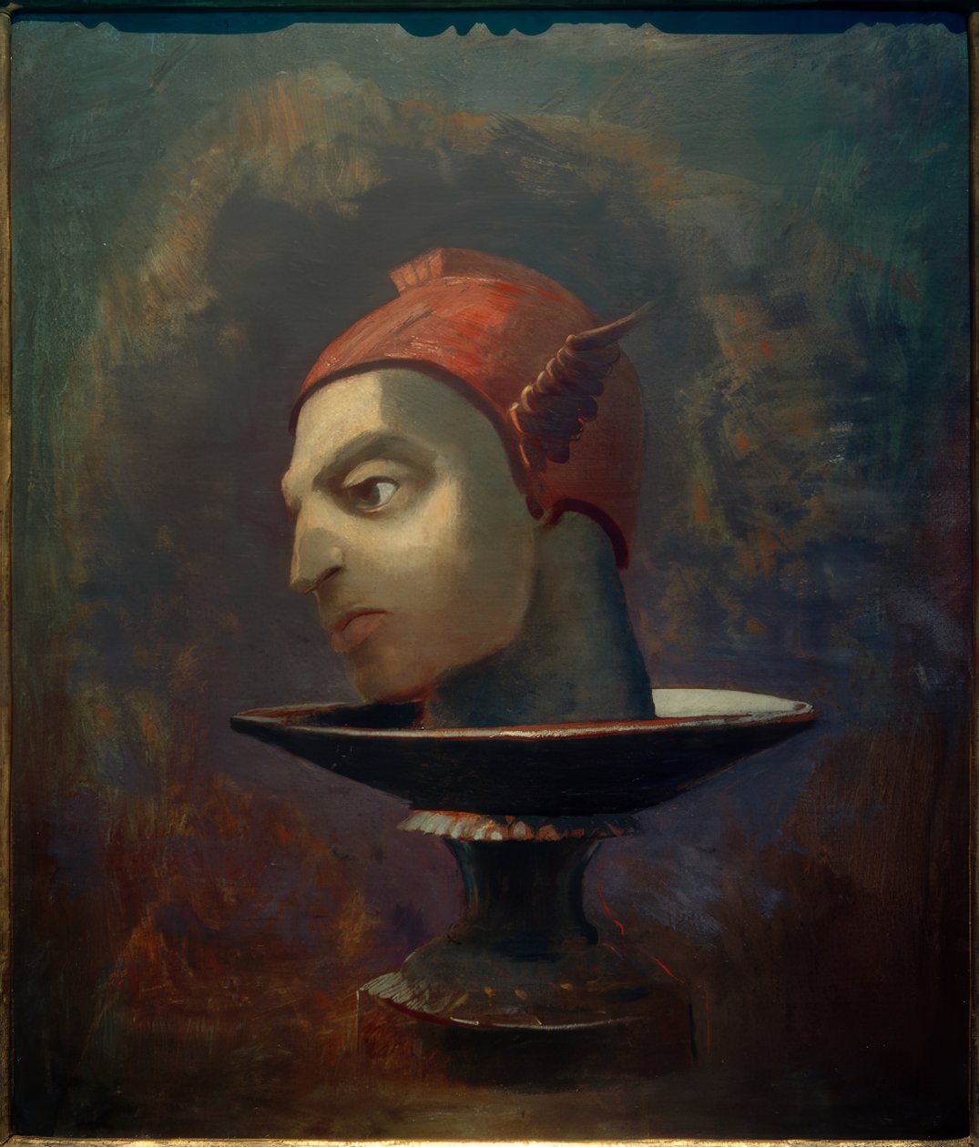 رأس بيرسيوس (رأس عطارد على وعاء) بواسطة Odilon Redon