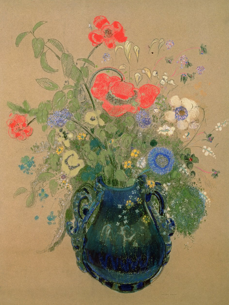 مزهرية زهور ، c.1905-08 (باستيل على ورق) بواسطة Odilon Redon