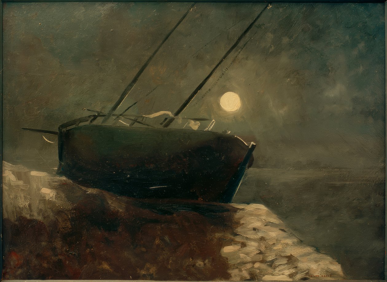 قارب مقمر بواسطة Odilon Redon