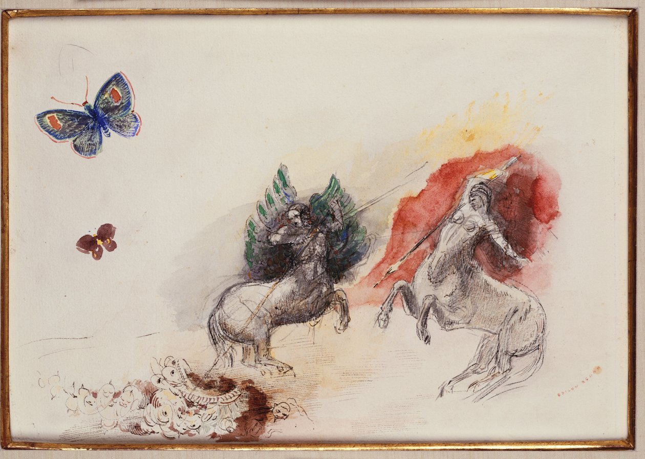 معركة القنطور بواسطة Odilon Redon
