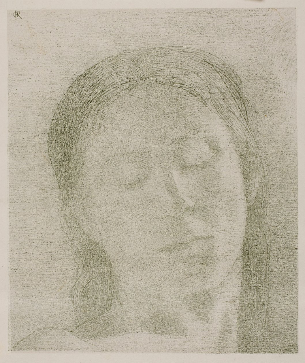 عيون مغلقة بواسطة Odilon Redon