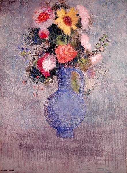 زهور (باستيل على ورق) بواسطة Odilon Redon