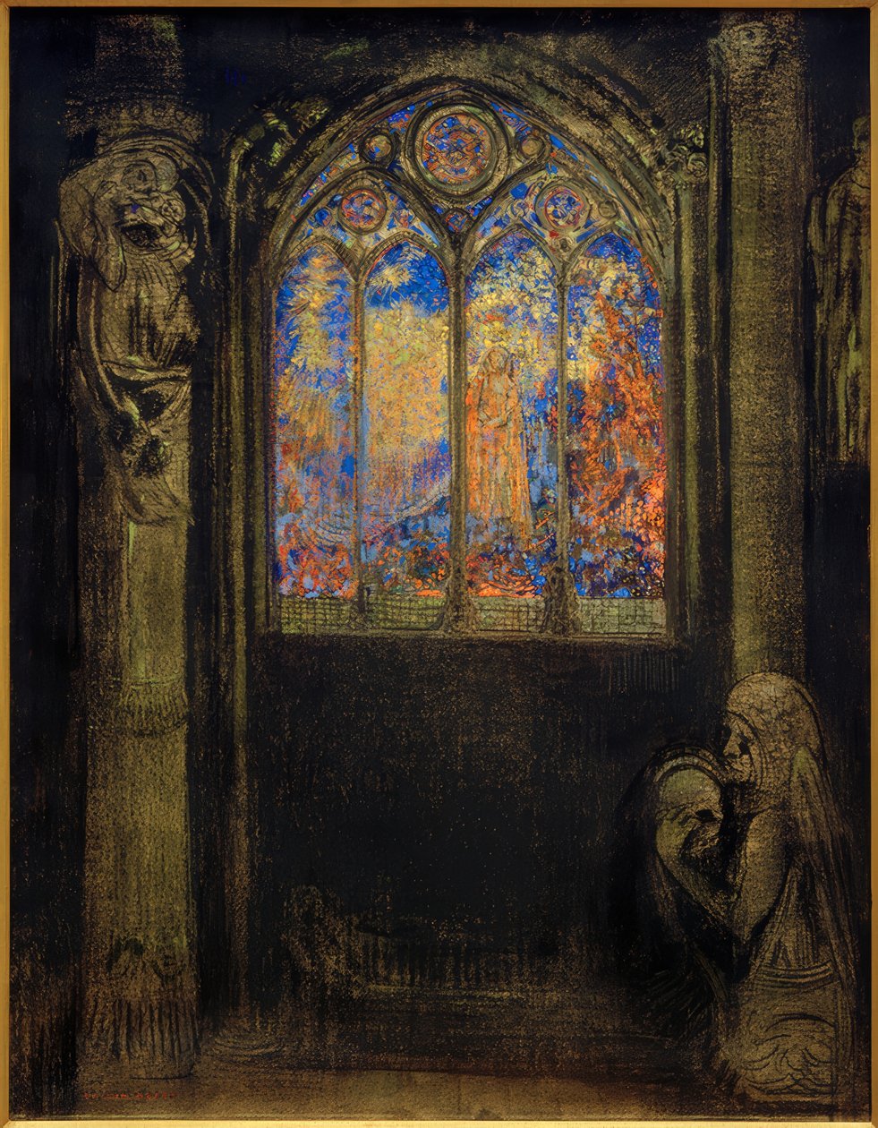 نافذة الزجاج الملون بواسطة Odilon Redon