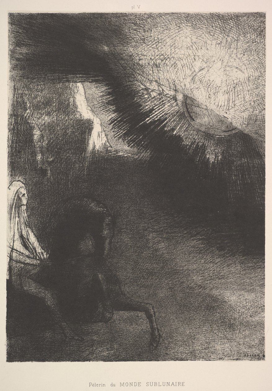 حاج من عالم تحت القمر ، 1891. بواسطة Odilon Redon