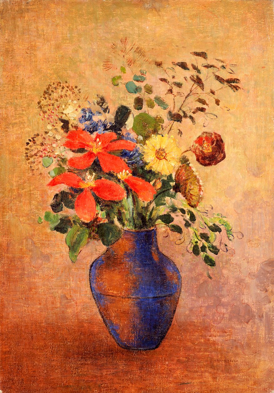 المزهرية الزرقاء بواسطة Odilon Redon