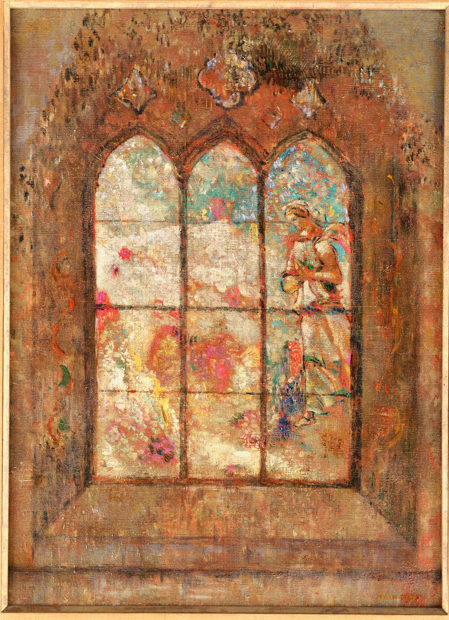 نافذة الزجاج الملون بواسطة Odilon Redon
