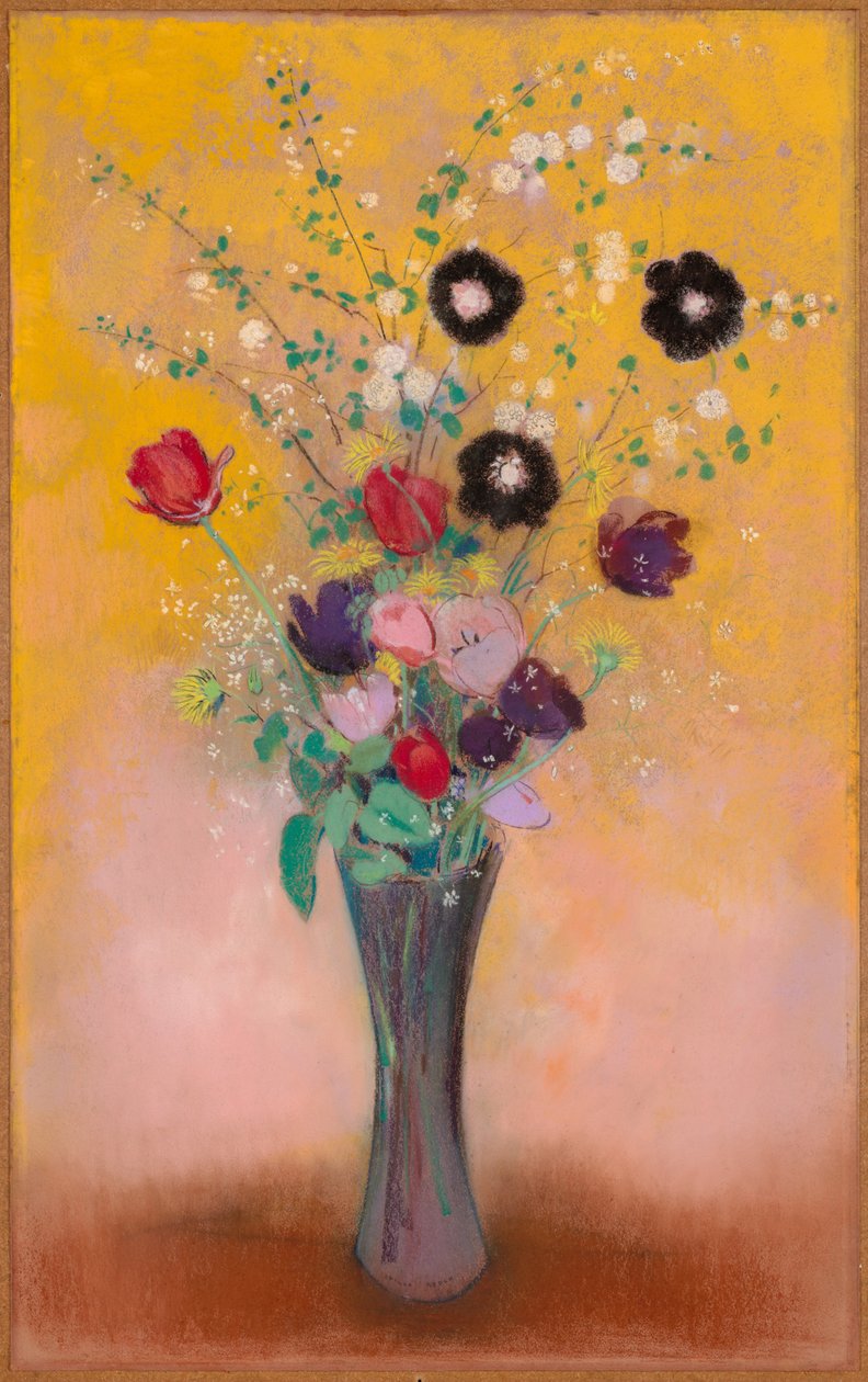 مزهرية ورود بواسطة Odilon Redon