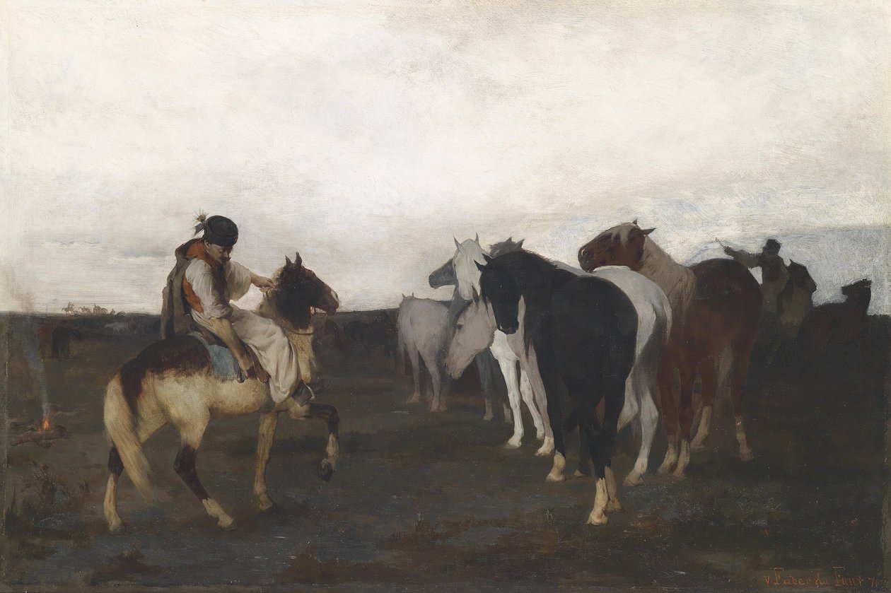 تقبيل الخيول بواسطة Otto von Faber du Faur