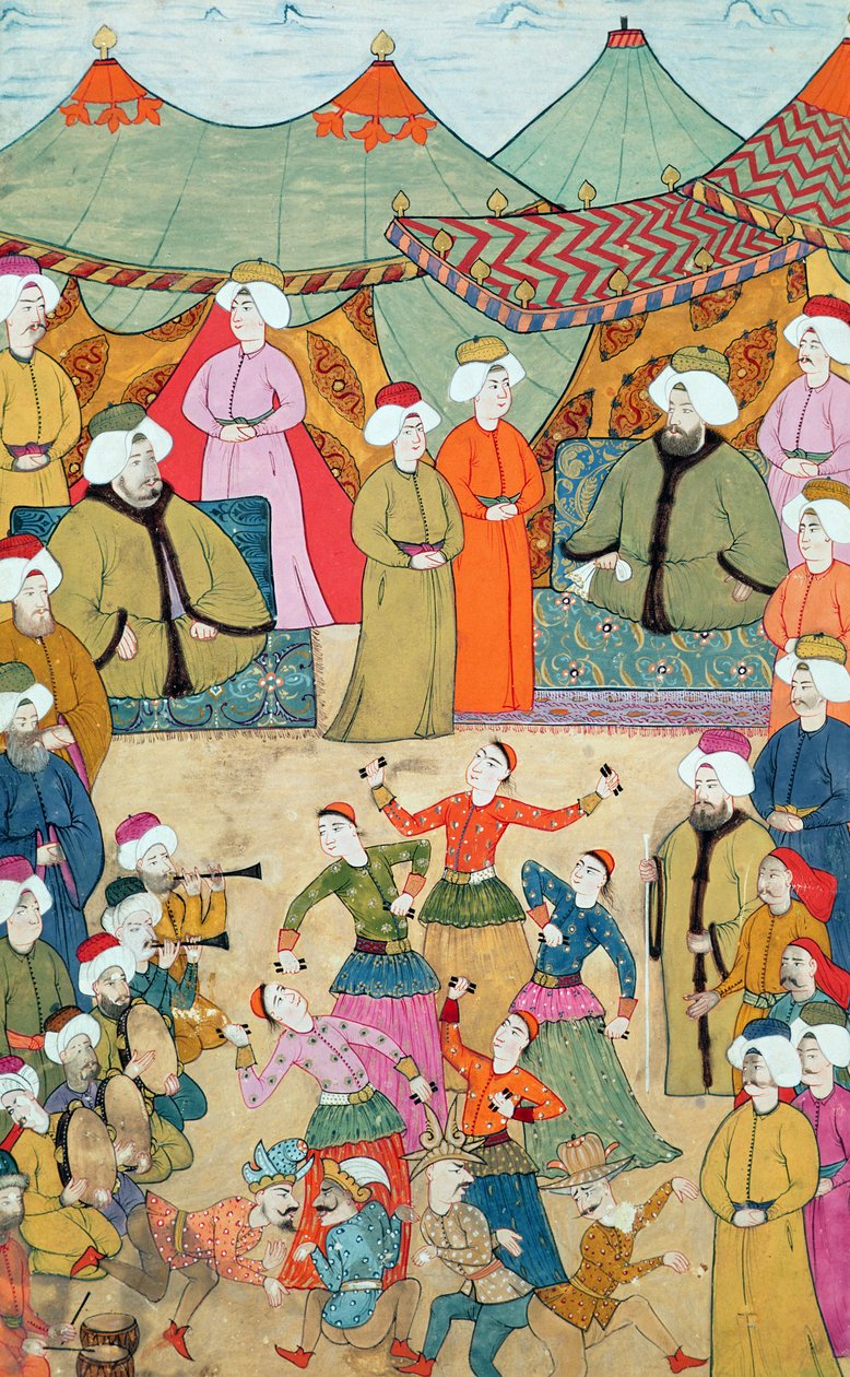 رقصة لمتعة السلطان أحمد الثالث (1673-1736) من &39;Surnama&39; ، 1720 بواسطة المدرسة العثمانية