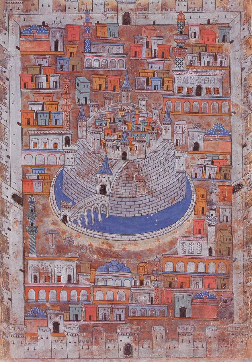 خريطة حلب ، c.1600 بواسطة المدرسة العثمانية