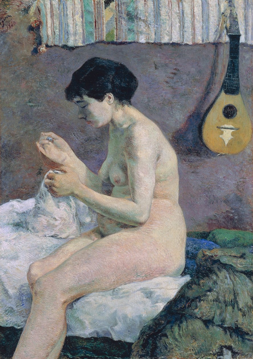 Study of Nude, Suzanne sewing بواسطة بول غوغان