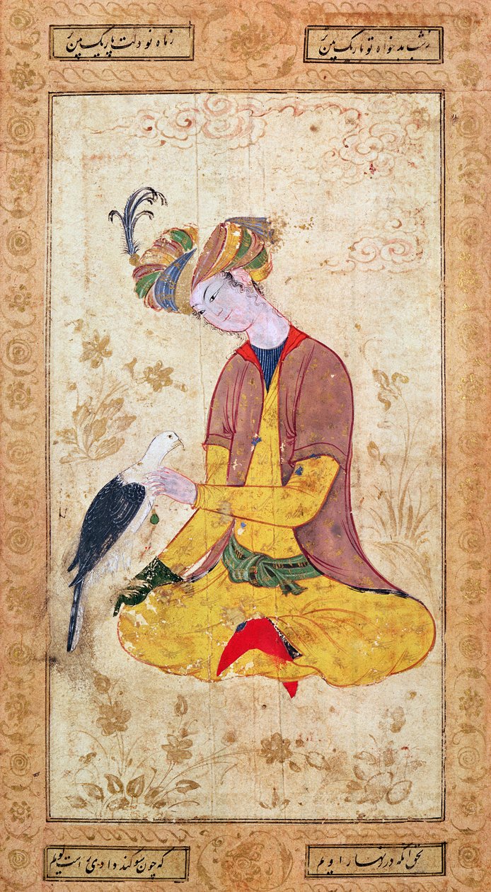 صياد التمسيد الصقر بواسطة المدرسة الفارسية