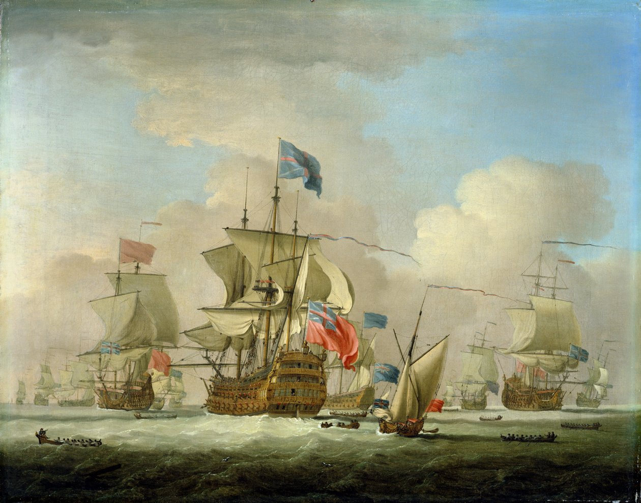 رجال الحرب البريطانيون و Sloop ، c.1720-30 بواسطة بيتر مونامي
