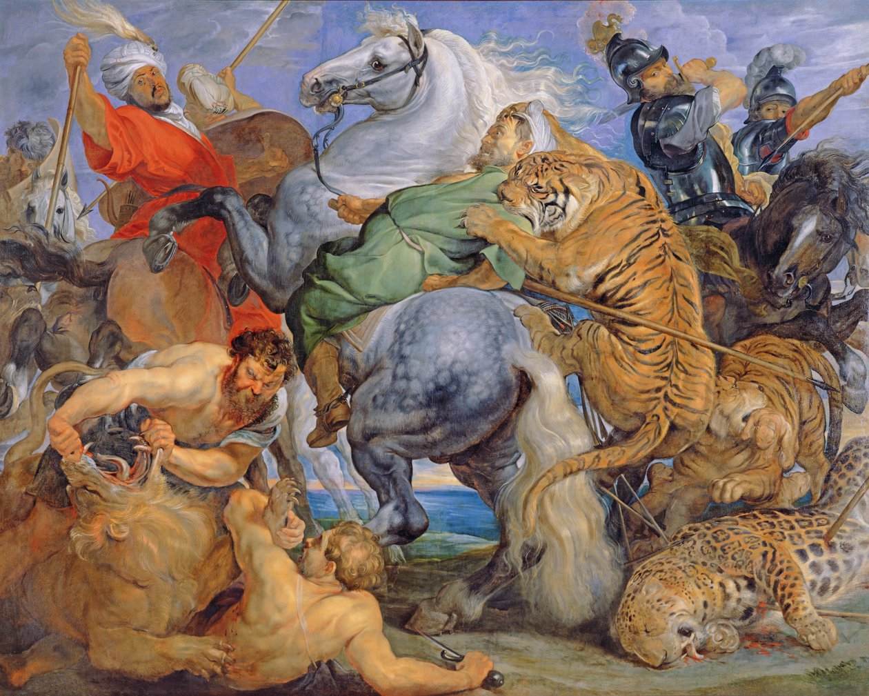 The Tiger Hunt ، c.1616 بواسطة بيتر بول روبنز