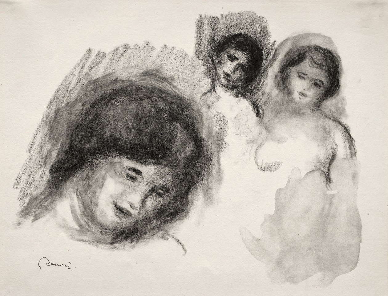 الحجر بثلاثة رسومات. بواسطة بيير أوغست رينوار
