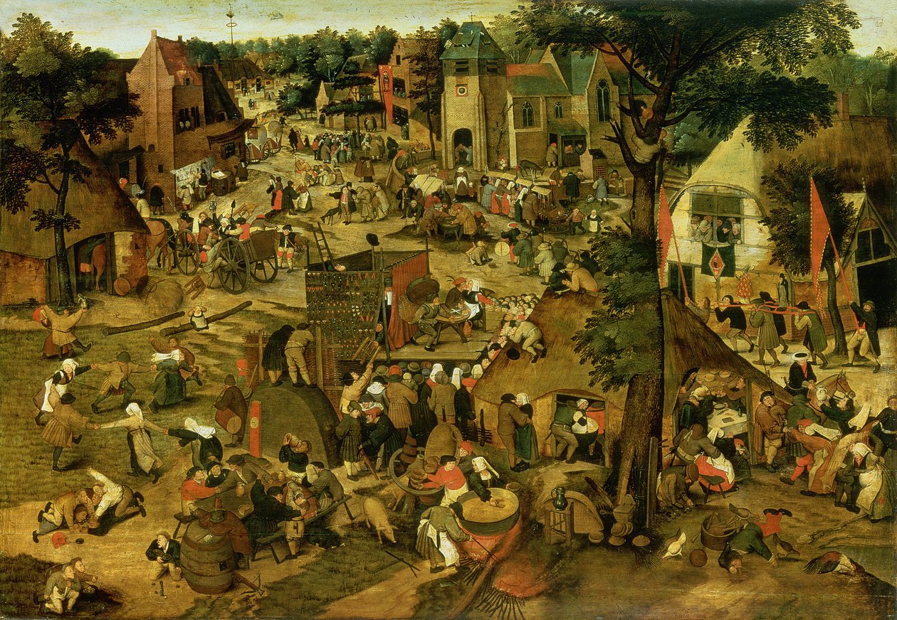 معرض مع عرض مسرحي بواسطة بيتر الأصغر Bruegel