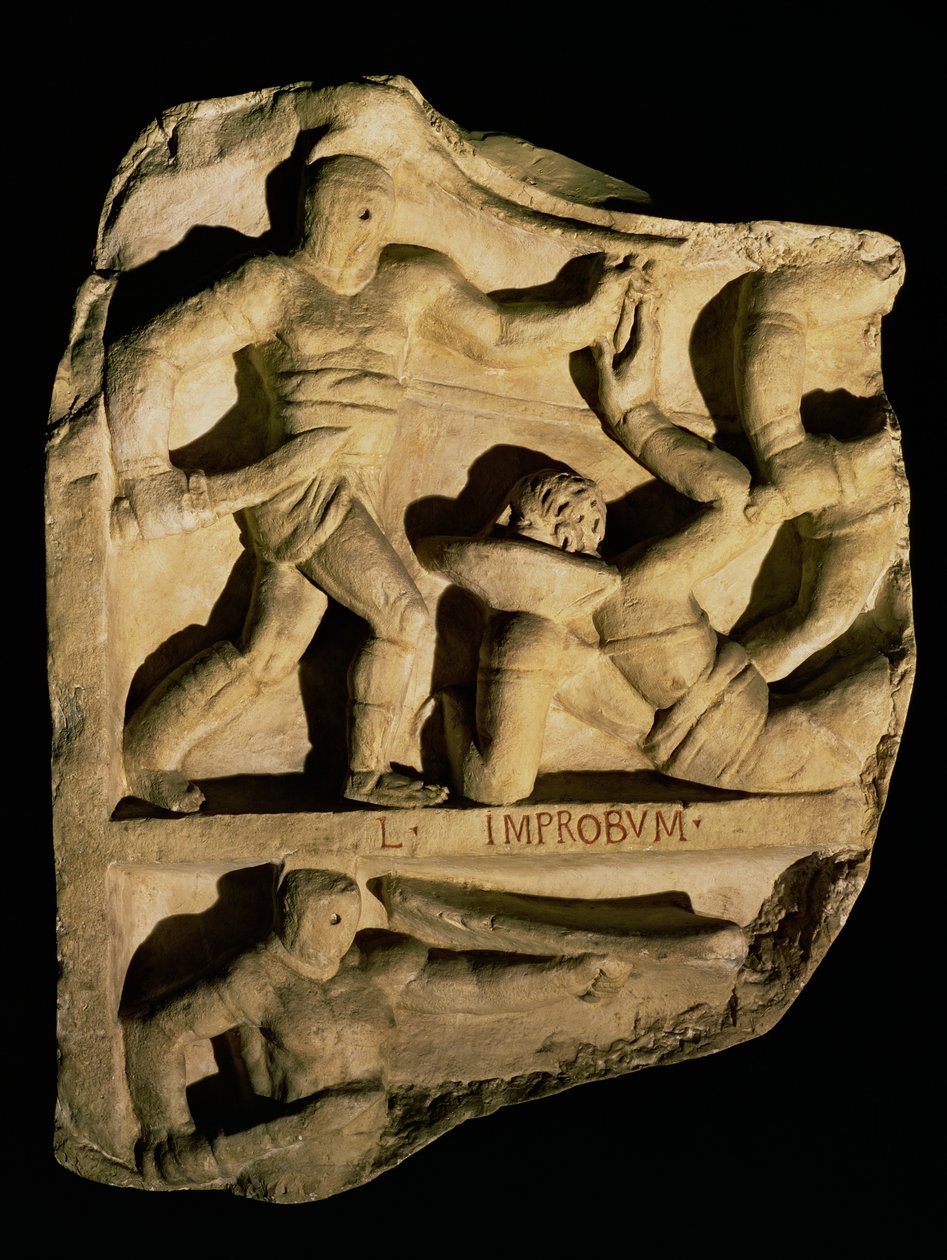 إغاثة تصور samnite هزيمة retiarius بواسطة رواية