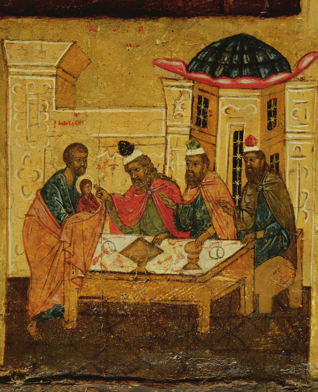 أيقونة تصور عشق ماجى ، ج .1550 بواسطة المدرسة الروسية