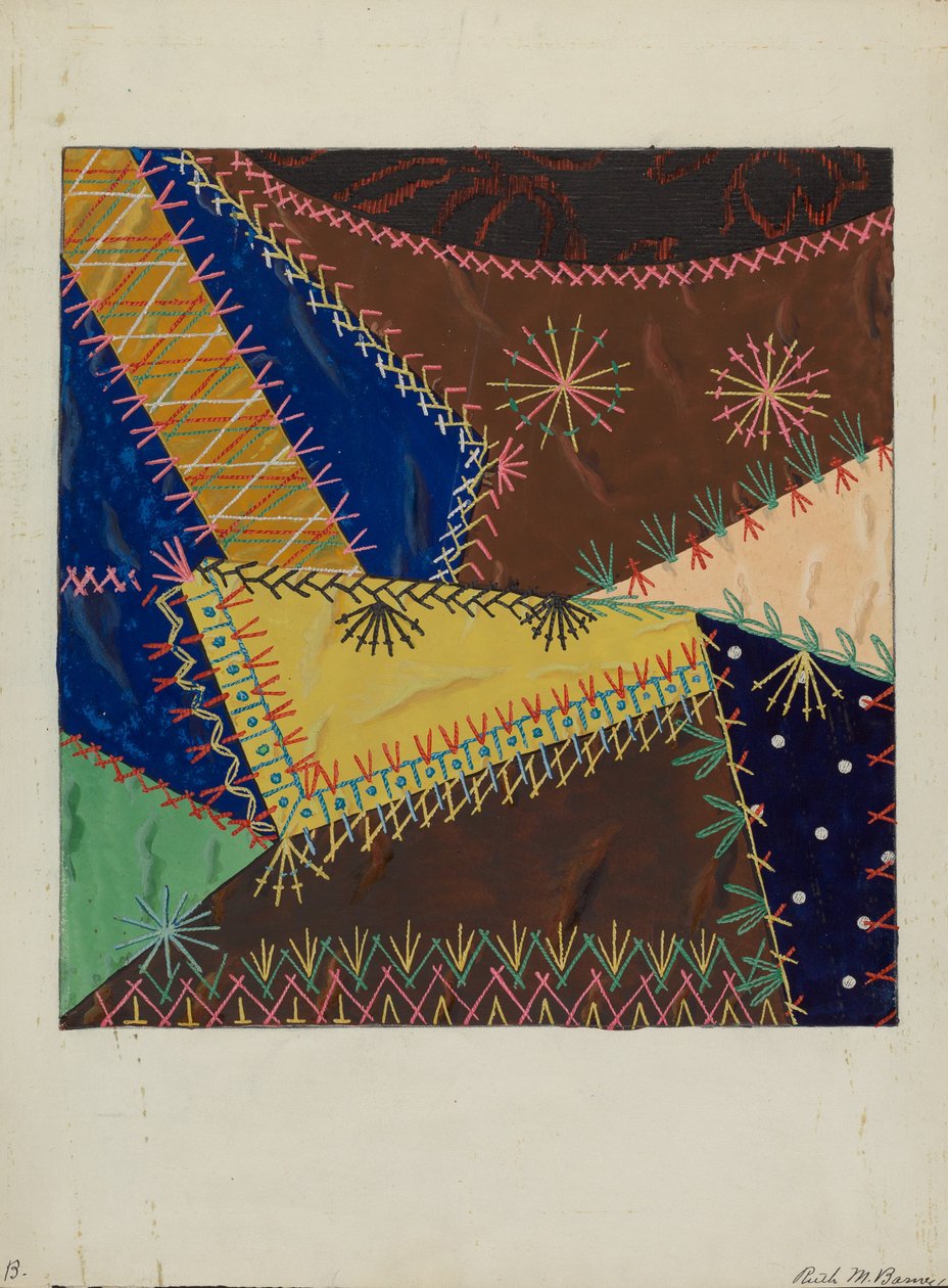 لحاف مجنون ، c. 1940. بواسطة روث إم بارنز