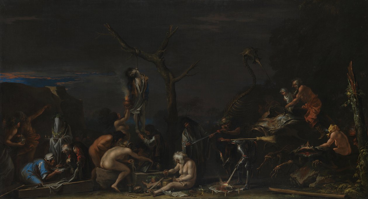 السحرة في تعويذتهم ، ج. 1646 بواسطة سالفاتور روزا