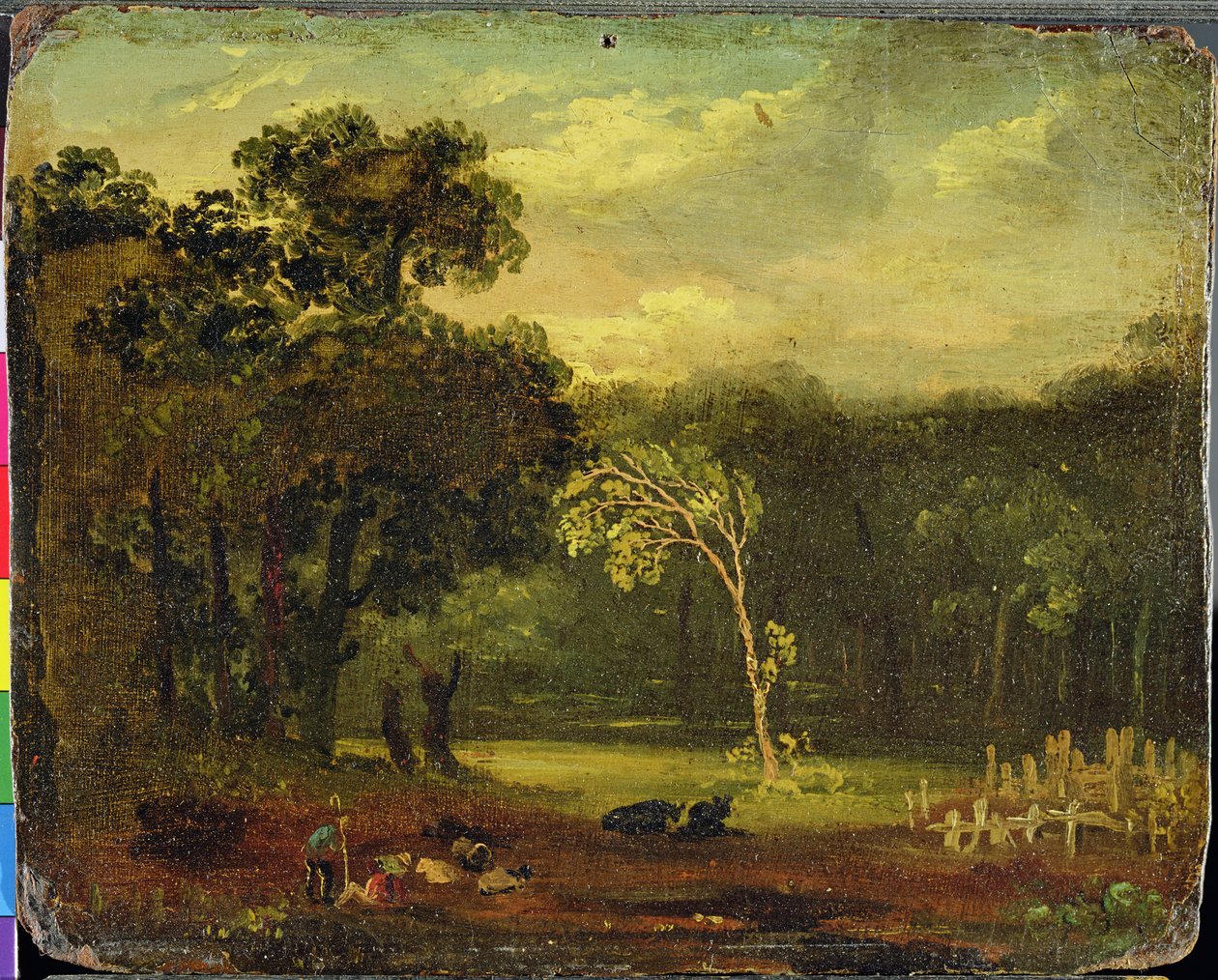 رسم من الطبيعة في سيون بارك ، 1819 (زيت على البطاقة) بواسطة صموئيل بالمر
