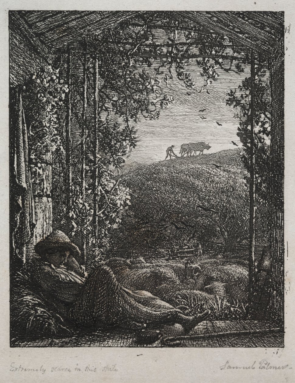 الراعي النائم ، 1857. بواسطة صموئيل بالمر