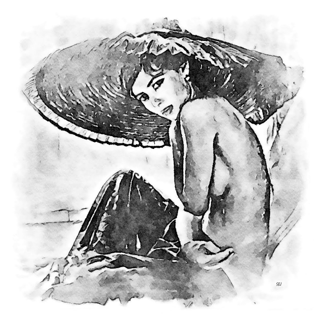امرأة بقبعة كبيرة بواسطة ساسكيا