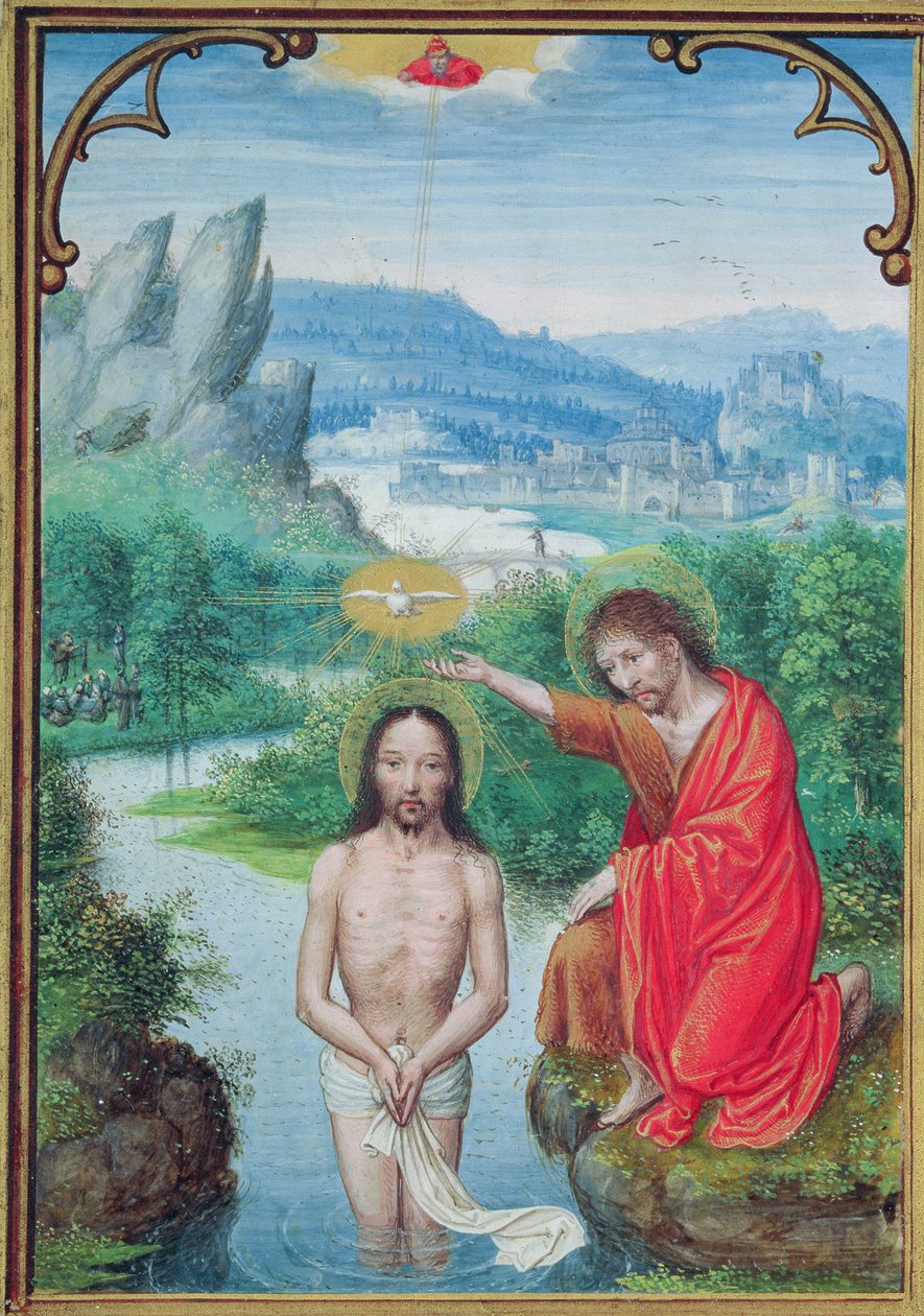 W.99 fol.24v معمودية المسيح بواسطة سيمون بينينج