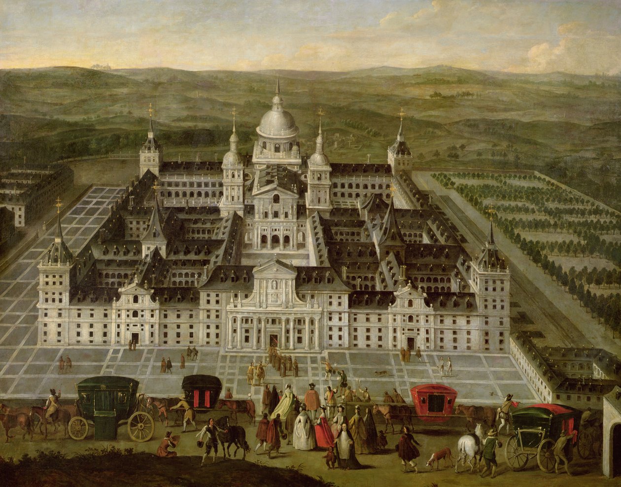منظر ل El Escorial بواسطة المدرسة الاسبانية