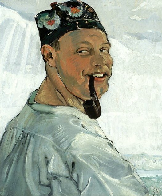 صورة ذاتية مع ماسورة. بواسطة Tadeusz Pruszkowski