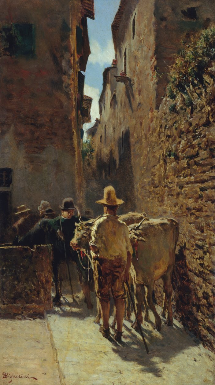 سوق الماشية بواسطة Telemaco Signorini