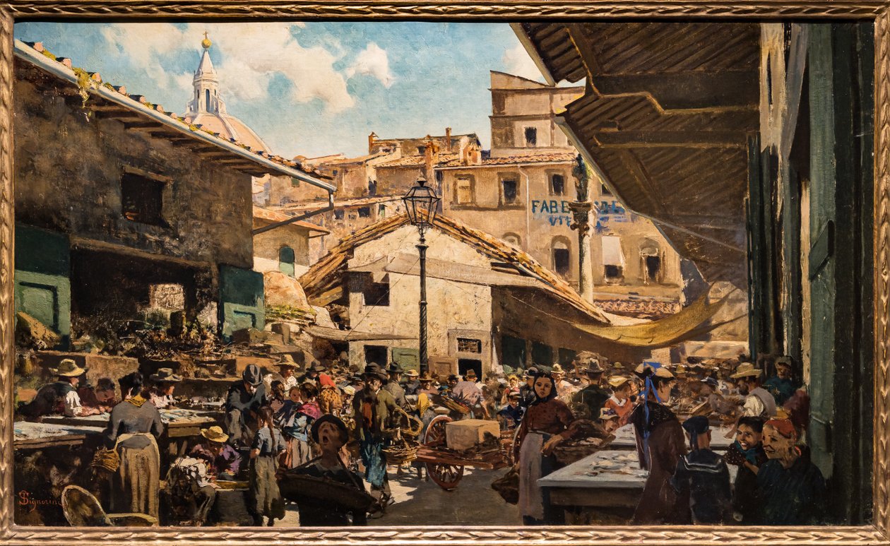 السوق القديم بواسطة Telemaco Signorini