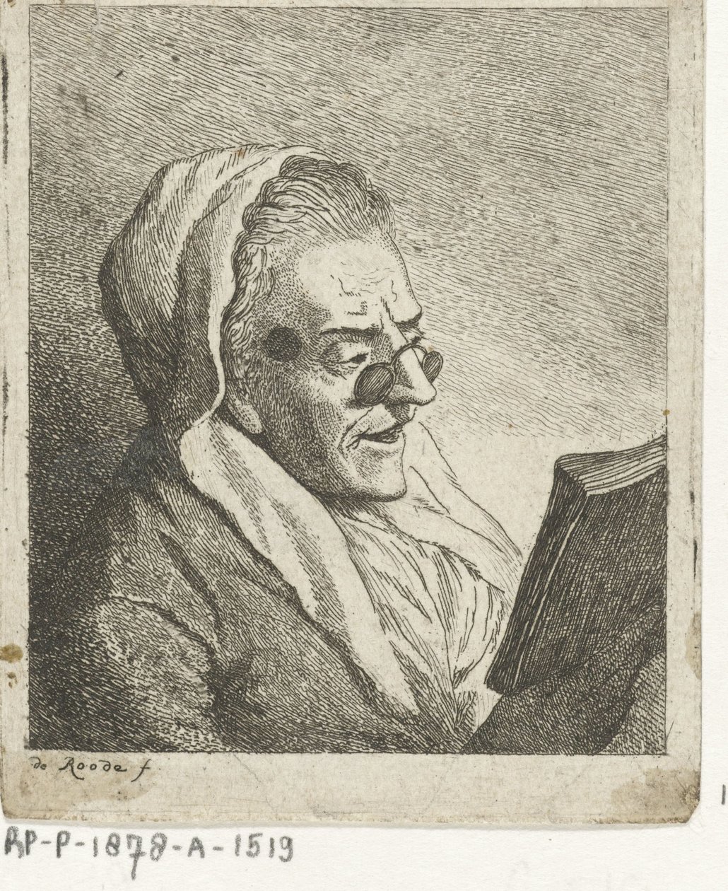 قراءة امرأة عجوز مع pince-nez بواسطة ثيودوروس دي روود