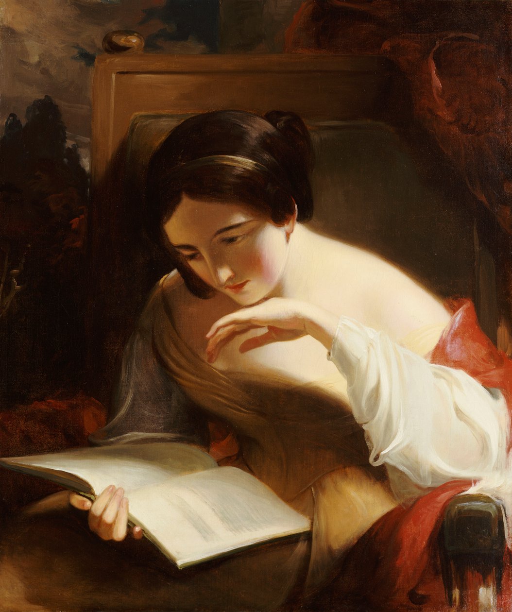صورة لفتاة تقرأ ، 1842 بواسطة توماس سولي