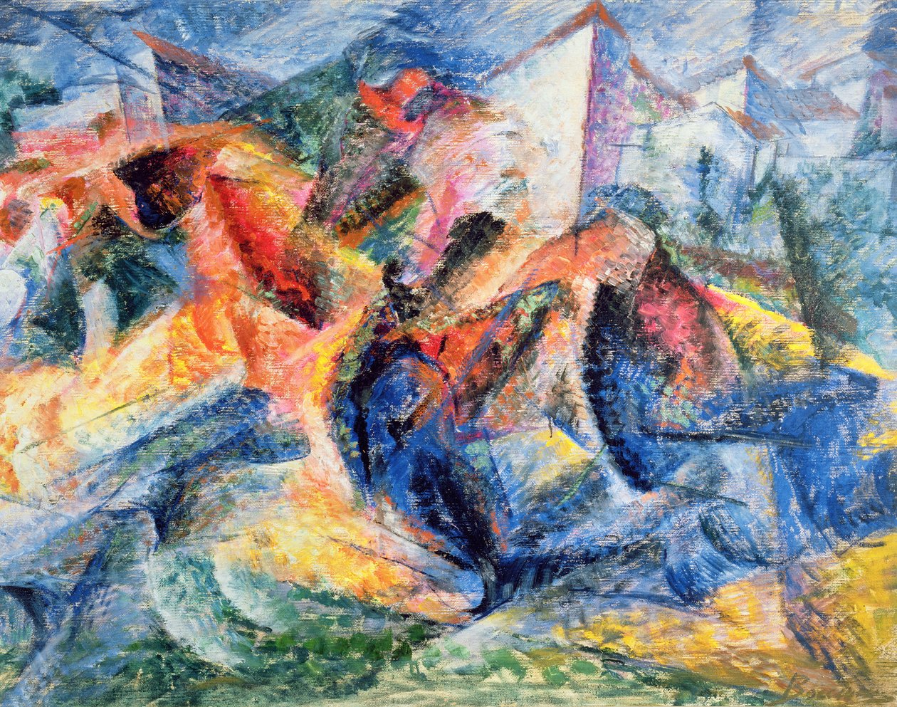 الحصان والفارس والمباني ، 1914 بواسطة Umberto Boccioni