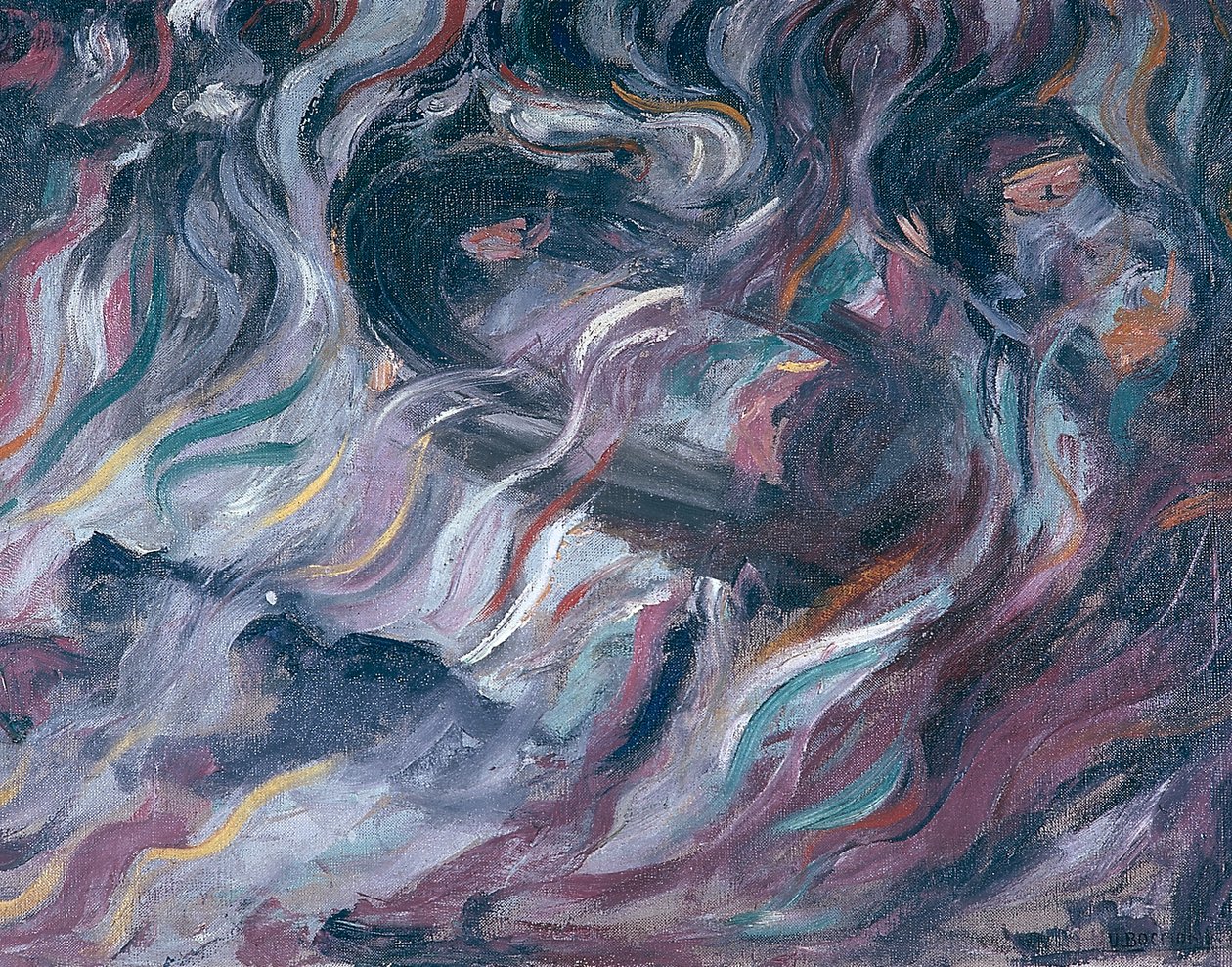 عدم اليقين I. The Farewells (triptych) 1911 بواسطة Umberto Boccioni