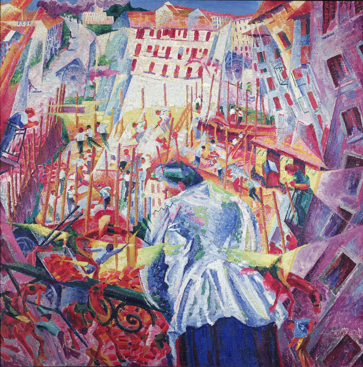 الشارع يدخل البيت ، 1911 بواسطة Umberto Boccioni