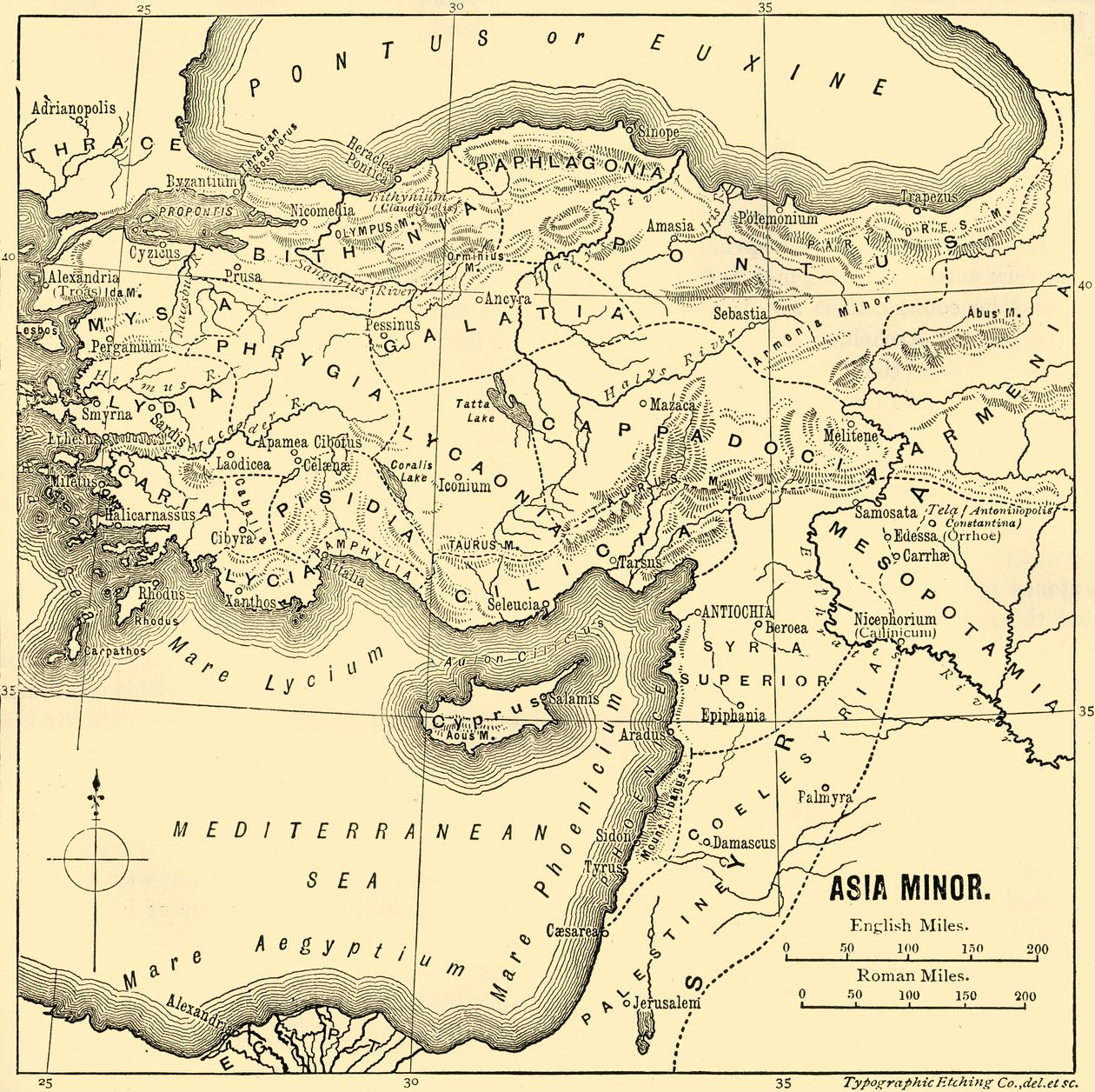 آسيا الصغرى - خريطة ، 1890. بواسطة غير معروف
