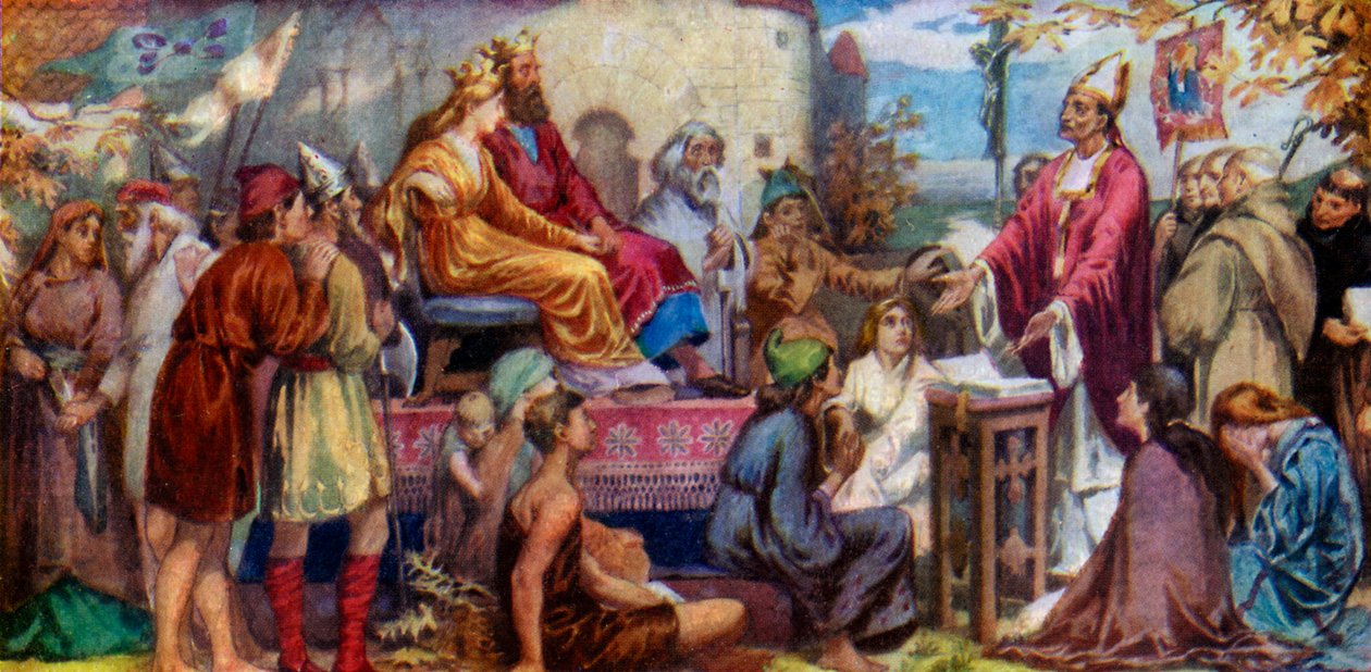 الوعظ أوغسطين لإثيلبرت وبرثا ، 1925 بواسطة غير معروف