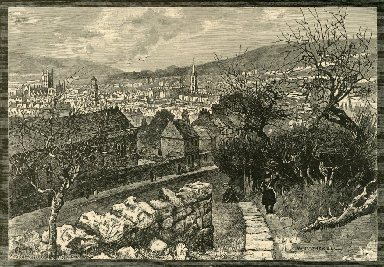 باث ، من Beechen Cliff ، 1898. بواسطة غير معروف